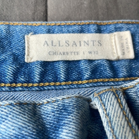 All Saints Light Blue washed Denim jeans - Picture 2 of 6